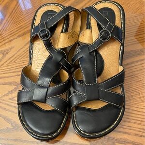 boc Black and Tan Strappy Sandals